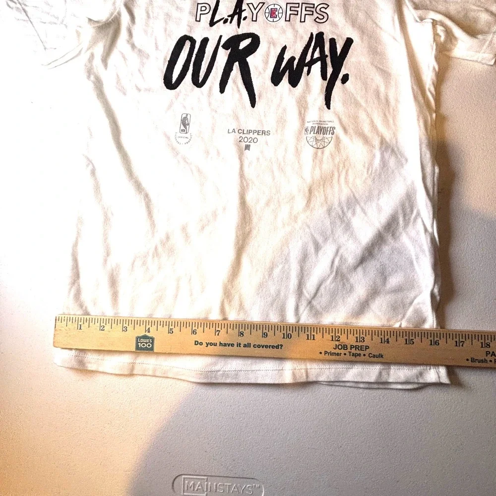 NIKE LA Clippers 2020 NBA Playoffs Our Way‎ T Shirt Dri Fit Med Youth White NWT - Picture 9 of 10
